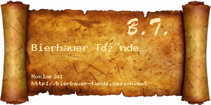 Bierbauer Tünde névjegykártya